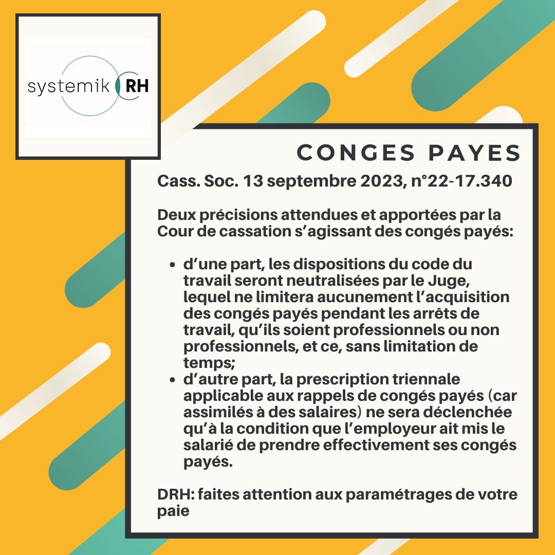 Association Systemik RH » Congés payés la nouvelle donne